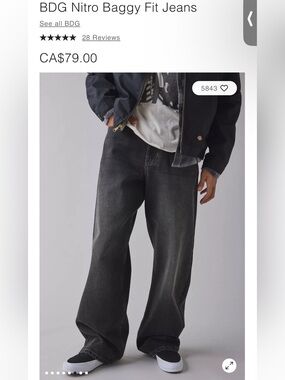 BDG Nitro Fit Wide leg Baggy Jeans